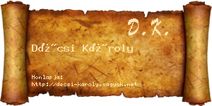 Décsi Károly névjegykártya